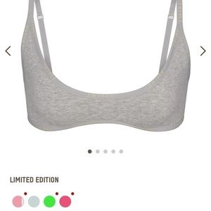 Skims scoop neck cotton stretch logo bralette